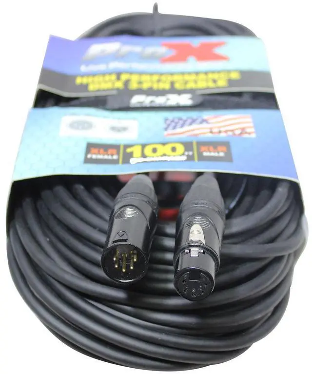 Alt view image 2 of 2 - ProX XC-5PDMX100 100 Ft. DMX XLR5-M to XLR5-F High Performance Cable