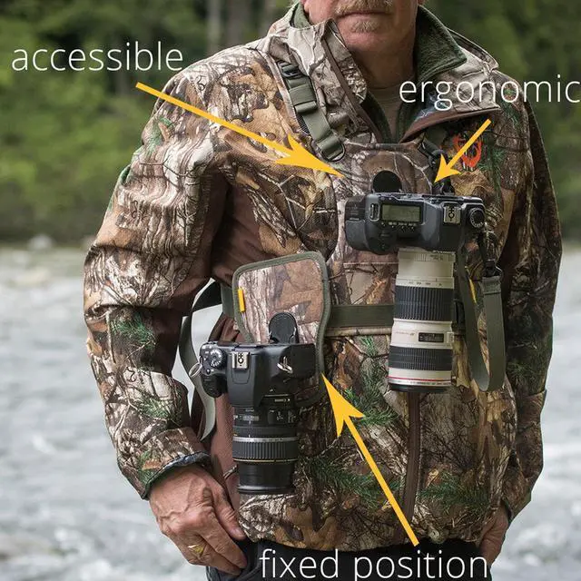 Alt view image 12 of 12 - Cotton Carrier G3 Harness System for 2x DSLR Camera, Realtree Xtra Camo #147CAMO