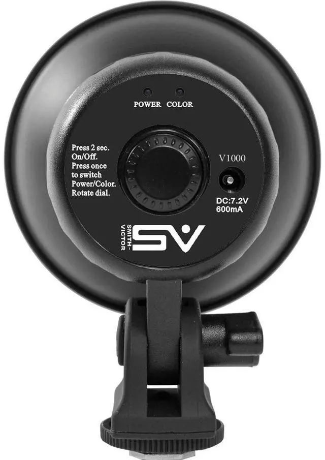 Alt view image 5 of 7 - Smith-Victor V1000 Camera Mounted 100W Variable Color On-Camera LED Light