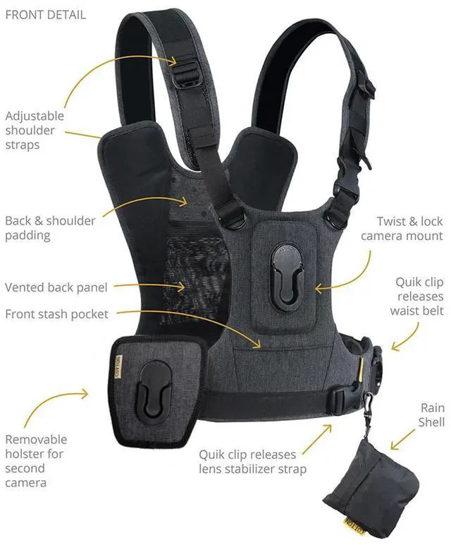 Alt view image 17 of 20 - Cotton Carrier 3G Harness System For Two Cameras 147GREY