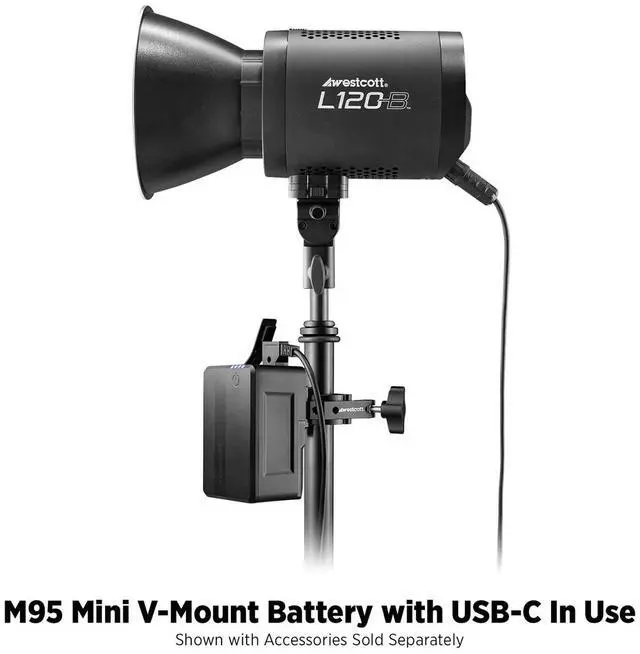 Alt view image 7 of 7 - Westcott MV95 Mini 95Wh 14.8V 6400mAh Lithium-ion V-Mount Battery