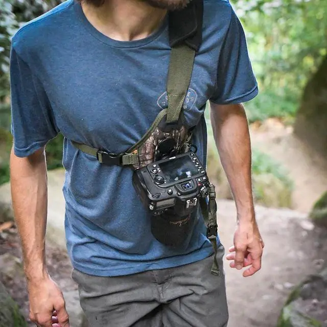 Alt view image 7 of 7 - Cotton Carrier SKOUT G2 Sling-Style Harness for Camera, Realtree Xtra Camo
