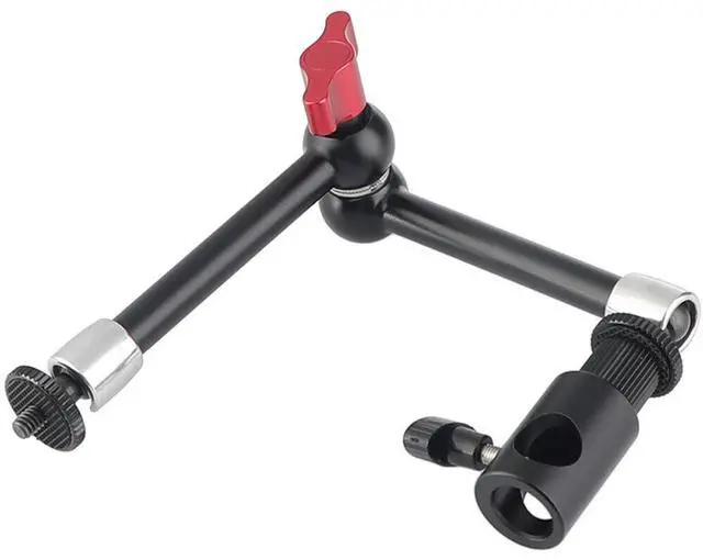 Alt view image 3 of 6 - CAMVATE 11" Articulating Magic Arm with 1/4" Thread Screw Mount & Light Stand Head Adapter, Red Knob