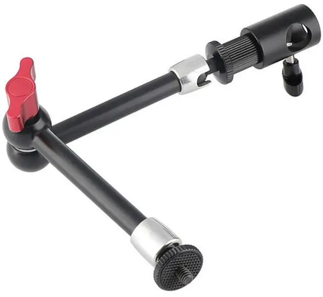 Alt view image 4 of 6 - CAMVATE 11" Articulating Magic Arm with 1/4" Thread Screw Mount & Light Stand Head Adapter, Red Knob