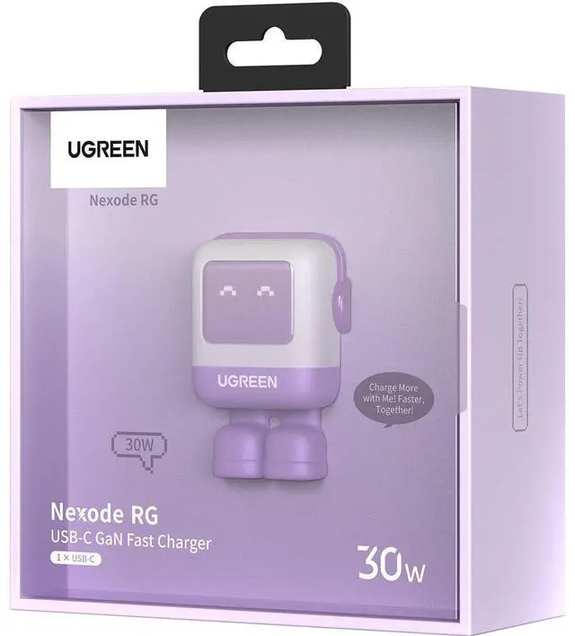 Alt view image 4 of 7 - UGREEN UGREEN Uno Robot 30W USB-C PD GaN Fast Charger