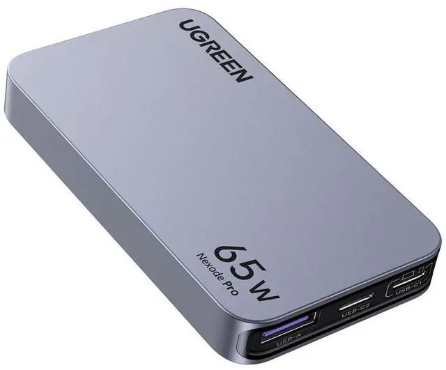 Alt view image 3 of 7 - UGREEN Nexode Pro 65W 3-in-1 USB-C GaN Ultra-Slim Wall Charger, Black