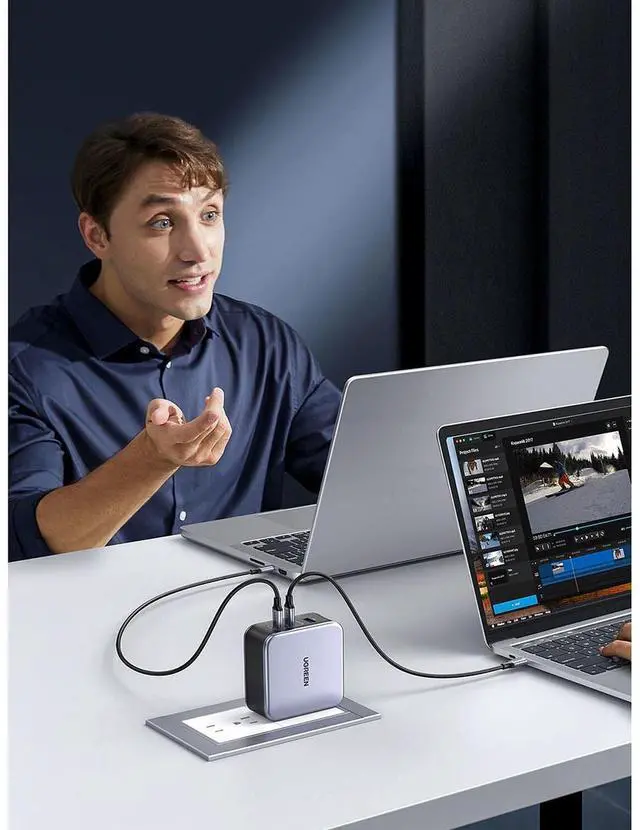 Alt view image 3 of 7 - UGREEN Nexode 140W 3-Port USB GaN Wall Charger