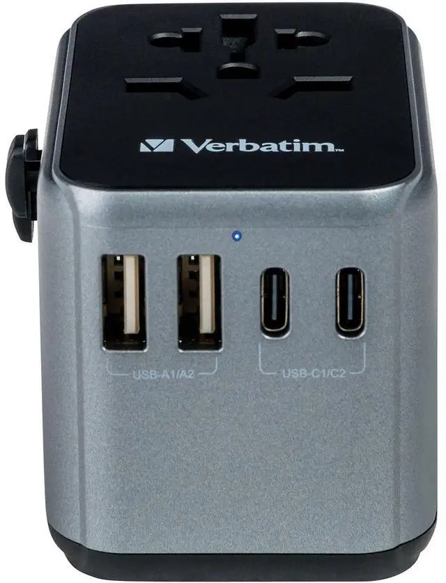 Alt view image 10 of 15 - Verbatim UTA-03 Universal Travel Adapter 30W - USB -C, USB-A - 120 V AC, 230 V AC Input - 5 V DC, 9 V DC, 12 V DC, 15 V DC, 20 V DC Output - 3 A