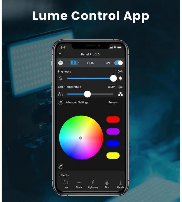Alt view image 4 of 7 - Lume Cube Panel Pro 2.0 RGB LED Light