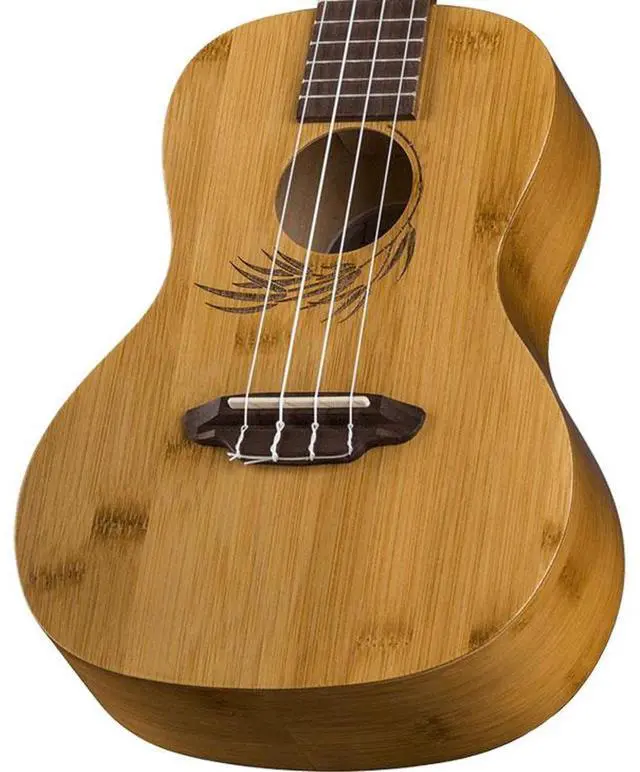 Alt view image 3 of 11 - Luna Uke Bamboo Concert Ukulele with Gigbag, 19 Frets, 'C' Shape Neck, Walnut Fretboard, Satin Natural