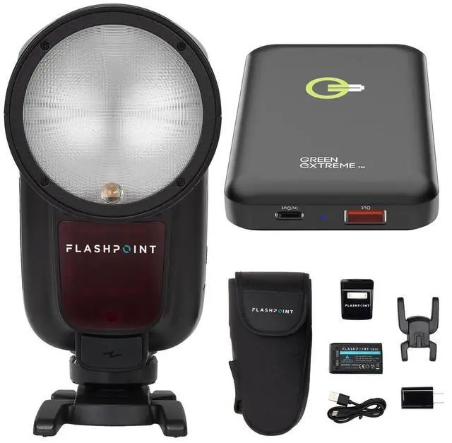 Main image of Flashpoint Zoom Li-on X PRO R2 TTL On-Camera Round Speedlight Flash for Panasonic & Olympus with 10000mAh 38.5Wh Qi Wireless Portable Power Bank