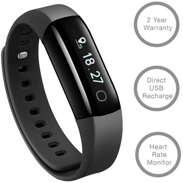 Alt view image 6 of 9 - Lifesense WB-LSBAND2 Band 2 Heart Rate Fitness Tracker (Black)