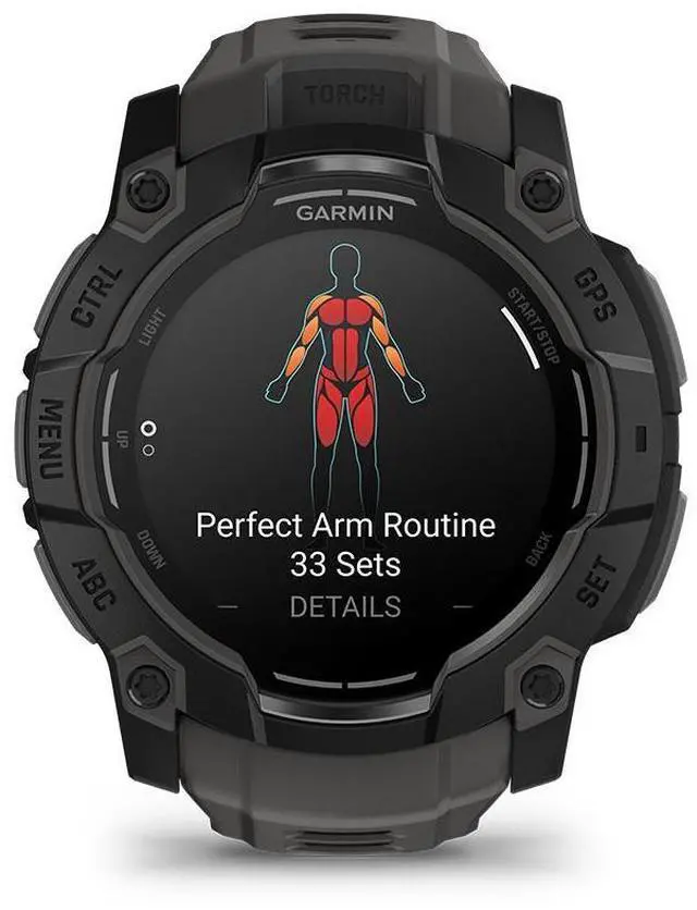 Alt view image 3 of 7 - Garmin Garmin Instinct 3, 50mm AMOLED, Black/Charcoal #010-03020-00