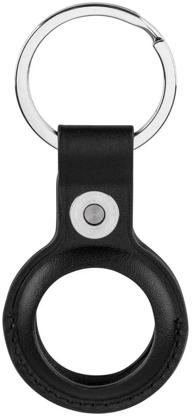 Alt view image 3 of 4 - Slinger Slinger Leather Case for AirTag Finder, Anti-Scratch Protective Skin Cover with Keychain Compatible with AirTags 2021 (Black)
