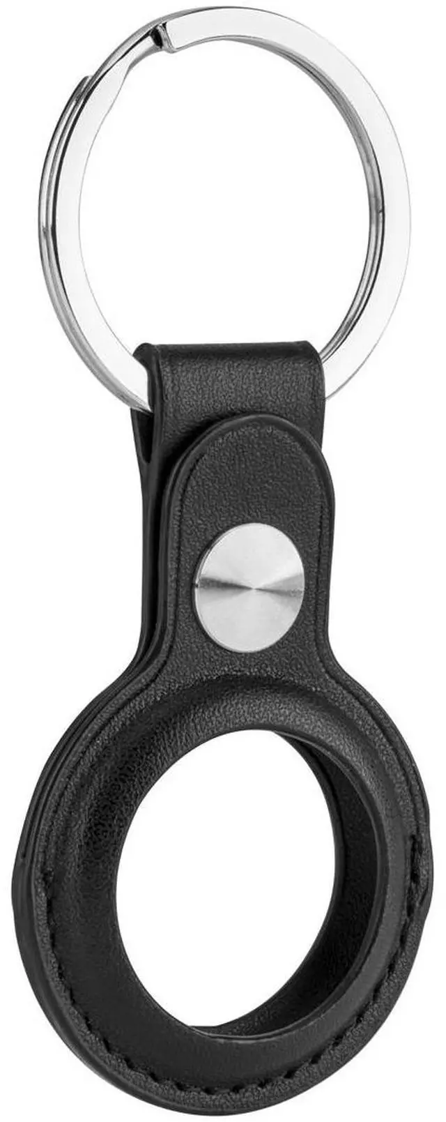 Alt view image 4 of 4 - Slinger Slinger Leather Case for AirTag Finder, Anti-Scratch Protective Skin Cover with Keychain Compatible with AirTags 2021 (Black)