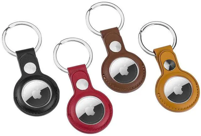 Alt view image 6 of 7 - Slinger Slinger Leather Case for AirTag Finder, Anti-Scratch Protective Skin Cover with Keychain Compatible with AirTags 2021, 4 Pack