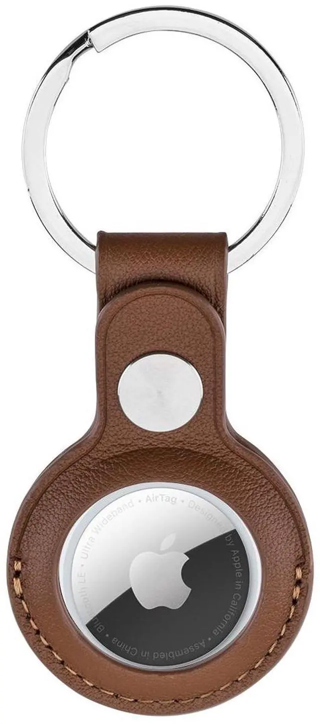 Alt view image 2 of 4 - Slinger Slinger Leather Case for AirTag Finder, Anti-Scratch Protective Skin Cover with Keychain Compatible with AirTags 2021 (Brown)
