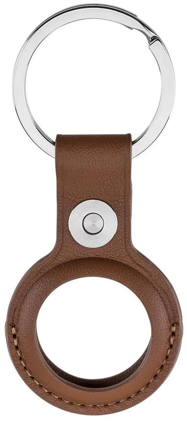 Alt view image 3 of 4 - Slinger Slinger Leather Case for AirTag Finder, Anti-Scratch Protective Skin Cover with Keychain Compatible with AirTags 2021 (Brown)