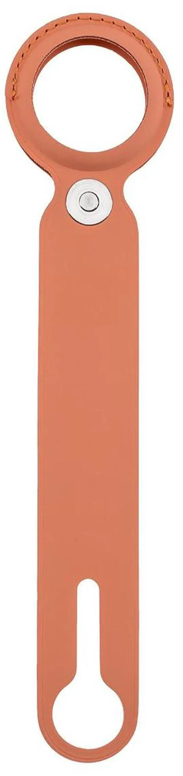 Alt view image 5 of 5 - Slinger Slinger Protective PU Leather Loop Holder Tracker Cover Compatible with Apple New AirTag (Orange)