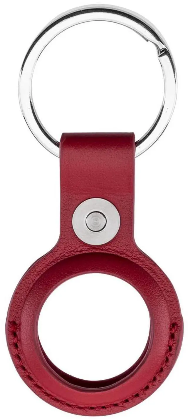 Alt view image 3 of 4 - Slinger Slinger Leather Case for AirTag Finder, Anti-Scratch Protective Skin Cover with Keychain Compatible with AirTags 2021 (Red)