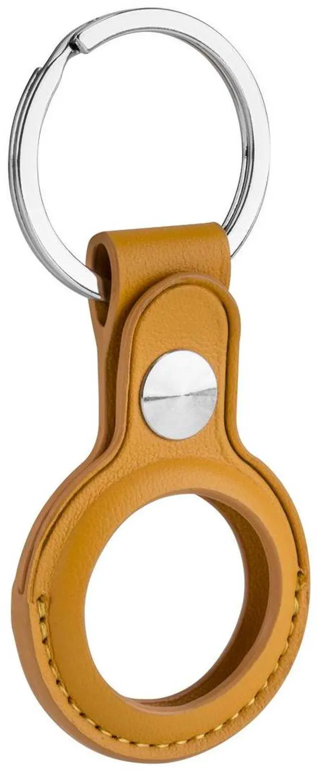 Alt view image 4 of 4 - Slinger Slinger Leather Case for AirTag Finder, Anti-Scratch Protective Skin Cover with Keychain Compatible with AirTags 2021 (Yellow)