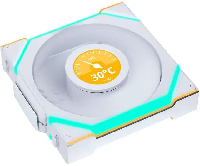 Alt view image 9 of 14 - Lian Li UNI Fan SL LCD Wireless 120mm ARGB Fan - Single Pack - 1.6" LCD Display - 2.4 GHz Wireless Signal for RGB & Fan Control -  Controller NOT Included & Required - White (12SLLCD1W1W)