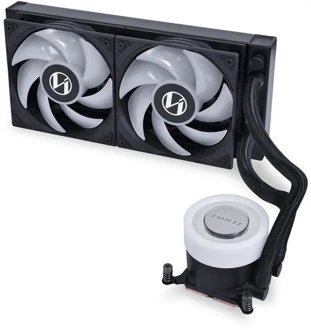 Alt view image 8 of 11 - Lian Li Galahad II Lite Liquid Cooler 240mm RGB FansAIO CPU Water Cooling, Customizable ARGB Pump Block, Low Noise Hydraulic Bearing, Switchable Lid & 28mm PBT Fan for LGA 1700/1851/AM5/4(GA2L24RB)
