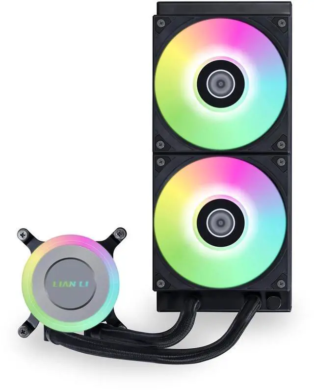 Alt view image 10 of 11 - Lian Li Galahad II Lite Liquid Cooler 240mm RGB FansAIO CPU Water Cooling, Customizable ARGB Pump Block, Low Noise Hydraulic Bearing, Switchable Lid & 28mm PBT Fan for LGA 1700/1851/AM5/4(GA2L24RB)