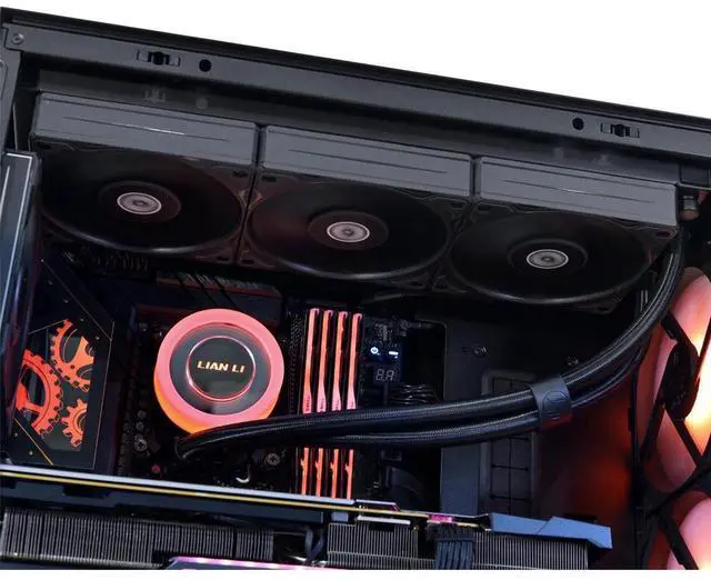Alt view image 12 of 13 - Lian Li Galahad II Lite Liquid Cooler 360mm Performance PBT FansAIO CPU Water Cooling, Customizable Pump ARGB Pump Block, Switchable Lid & 28mm PBT Fan for LGA 1700/1851/AM5/4 (GA2L36PB)