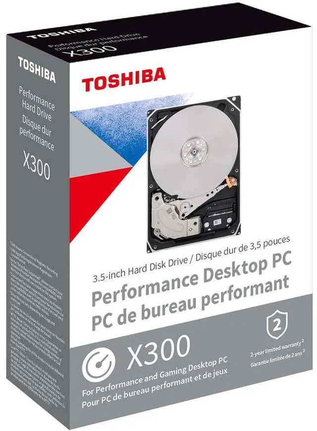 Alt view image 2 of 15 - Toshiba 22TB X300 Pro Performance 3.5" CMR Internal HDD - SATA 6 Gb/s - 6Gbps - 7200RPM - 512MB - 1.0M hours - 8.02Watt  HDWR62CXZSTB
