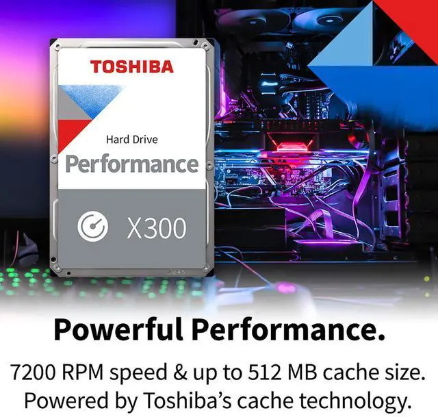 Alt view image 7 of 15 - Toshiba 22TB X300 Pro Performance 3.5" CMR Internal HDD - SATA 6 Gb/s - 6Gbps - 7200RPM - 512MB - 1.0M hours - 8.02Watt  HDWR62CXZSTB