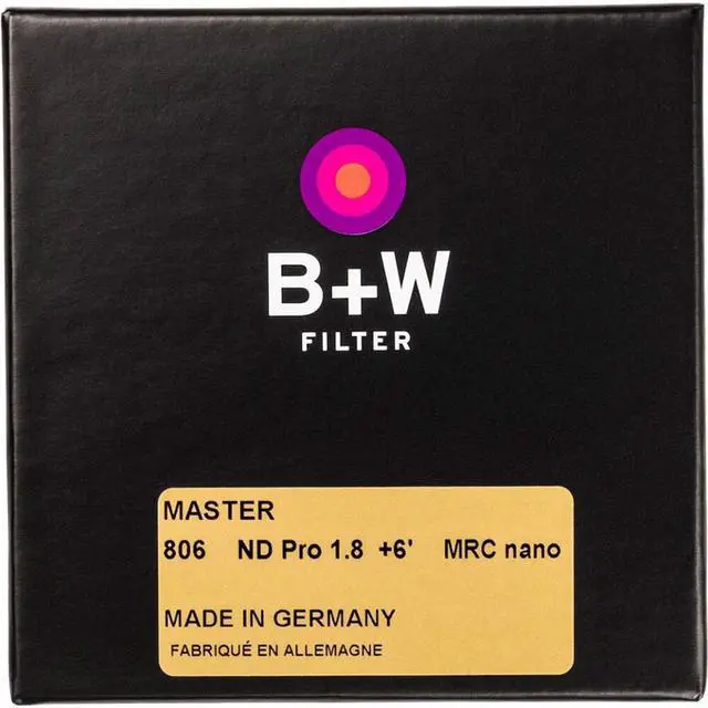 Alt view image 4 of 4 - B + W 30.5mm Master 806M ND 1.8 6-Stop MRC Nano Neutral Density Filter