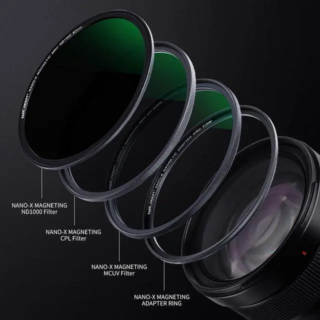 Alt view image 2 of 7 - K&F Concept 62mm 3-Piece Magnetic Lens Filter Kit with MCUV, CPL and ND1000 HD Filters