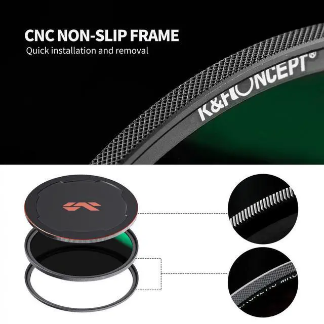 Alt view image 3 of 7 - K&F Concept 82mm Nano-X Neutral Density ND64 1.8 6-Stop Magnetic Filter