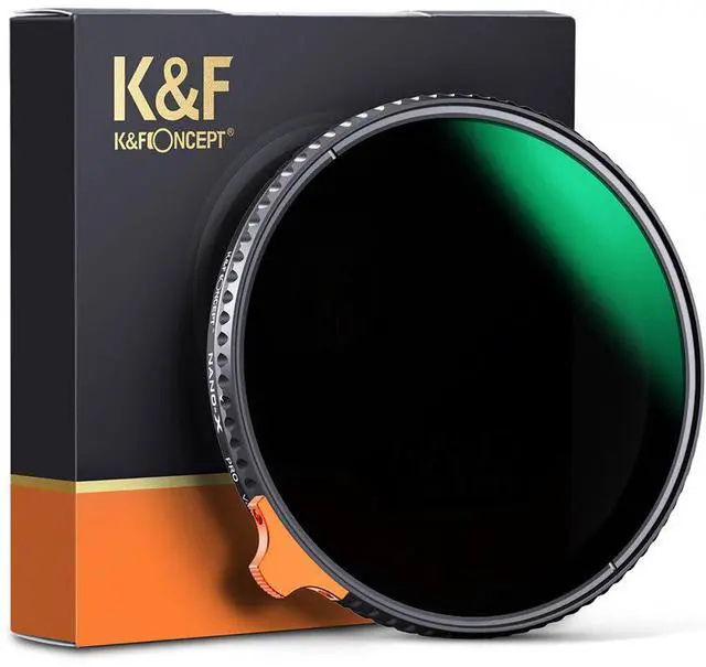 Alt view image 9 of 14 - K&F Concept 58mm Variable ND Filter ND2-ND400 (1-9 Stops) with Putter HD 28 Multi-Layer Coatings Import AGC Glass Adjustable Neutral Density Filter for Camera Lens
