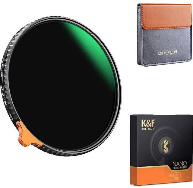 Alt view image 14 of 14 - K&F Concept 58mm Variable ND Filter ND2-ND400 (1-9 Stops) with Putter HD 28 Multi-Layer Coatings Import AGC Glass Adjustable Neutral Density Filter for Camera Lens
