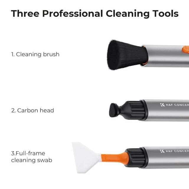 Alt view image 3 of 7 - K&F Concept Versatile Switch Cleaning Pen Kit with 6x Full-Frame Sensor Cleaning Swab