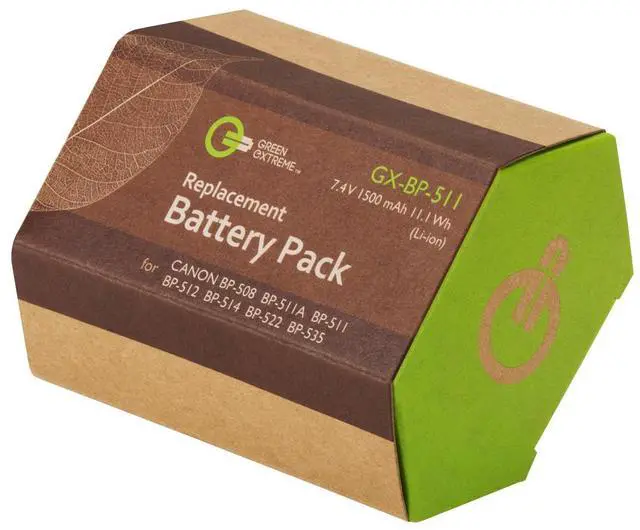 Alt view image 3 of 3 - Green Extreme BP-511A Lithium-Ion Battery Pack (7.4V 1500mAh) #GX-BP-511