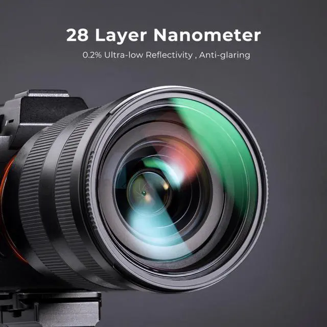 Alt view image 12 of 14 - K&F Concept 62mm MC UV Protection Filter Shockproof Tempered Optical Glass with 28 Multi-Layer Coatings HD/Waterproof/Scratch Resistant for Camera Lens (Nano-X Series)