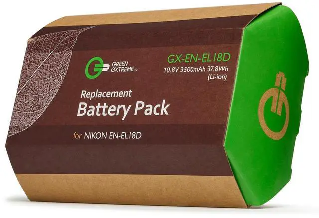 Alt view image 6 of 6 - Green Extreme EN-EL18d 10.8V 3350mAh Lithium-Ion Battery Pack for Nikon Z9 Camera