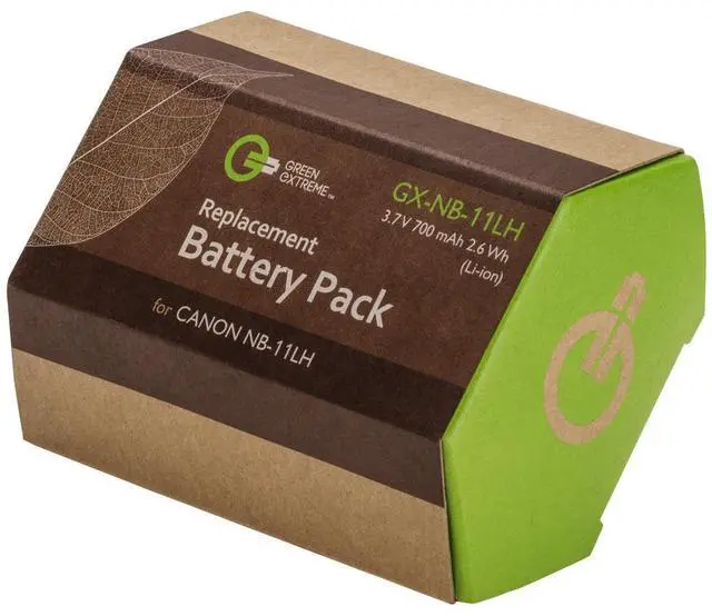 Alt view image 3 of 3 - Green Extreme NB-11L/H Lithium-Ion Battery Pack (3.7V 700mAh) #GX-NB-11L/H