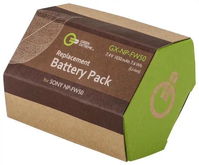 Alt view image 3 of 3 - Green Extreme NP-FW50 Lithium-Ion Battery Pack (7.4V, 1030mAh) #GX-NP-FW50