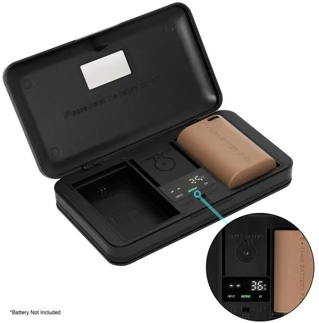 Alt view image 3 of 7 - Green Extreme USB LCD Dual Charger Case for Canon LP-E6/LP-E6NH Battery