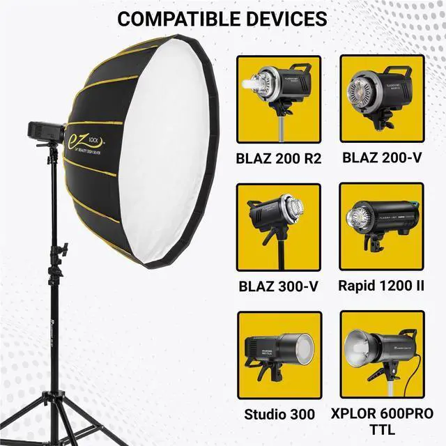 Alt view image 8 of 9 - Glow EZ Lock Collapsible Silver Beauty Dish (34") #EZ-BD-34S