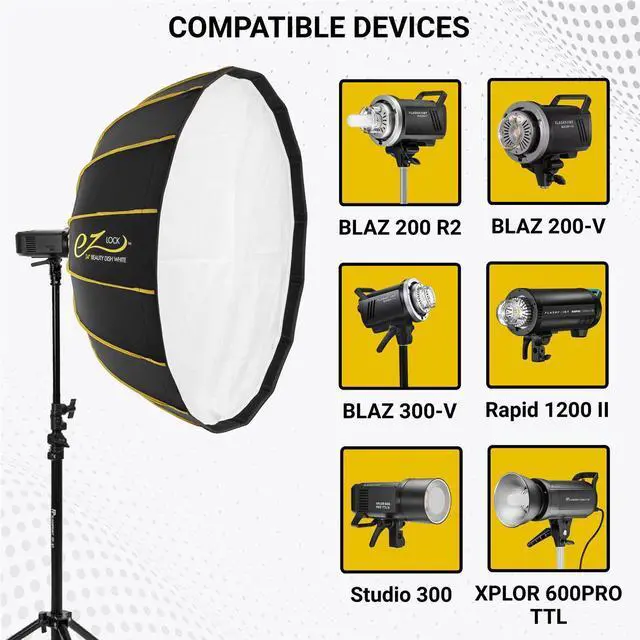 Alt view image 8 of 9 - Glow EZ Lock Collapsible White Beauty Dish (34") #EZ-BD-34W
