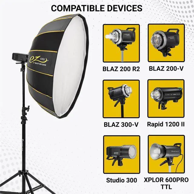 Alt view image 9 of 10 - Glow EZ Lock Collapsible Silver Beauty Dish (42") #EZ-BD-42S