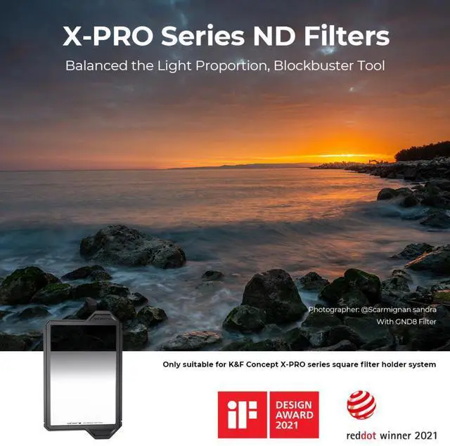 Alt view image 2 of 7 - K&F Concept X-PRO 100x150mm Soft GND8 Square Filter