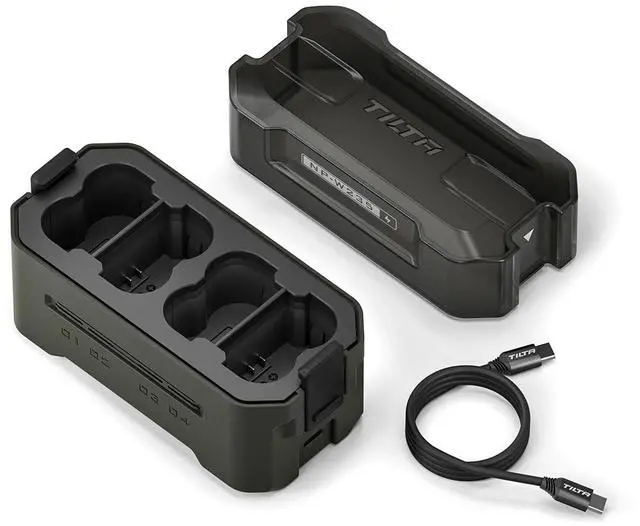Alt view image 4 of 7 - Tilta 4-Channel Portable Charging Station for NP-W235 Battery, Green