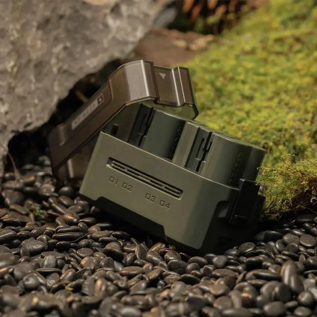 Alt view image 5 of 7 - Tilta 4-Channel Portable Charging Station for NP-W235 Battery, Green