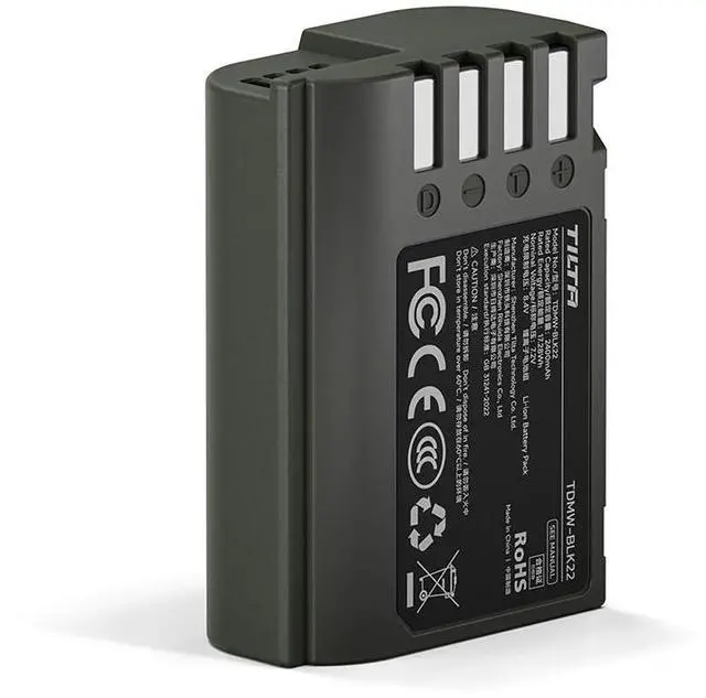 Alt view image 3 of 7 - Tilta DMW-BLK22 17.28Wh 7.2V 2400mAh Lithium-Ion Battery with USB-C Charging Port, Green